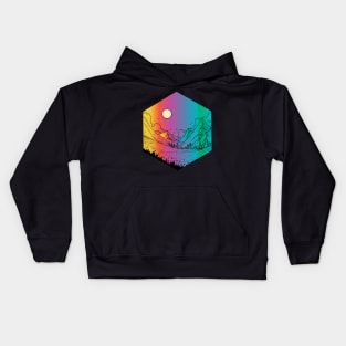 colorful mountains Kids Hoodie